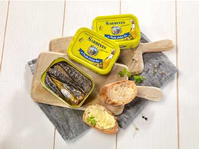 Filets de sardines à la sauce armoricaine 115g - Biscuiterie de