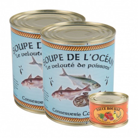Lot de 2 soupes de l'océan et une sauce rouille