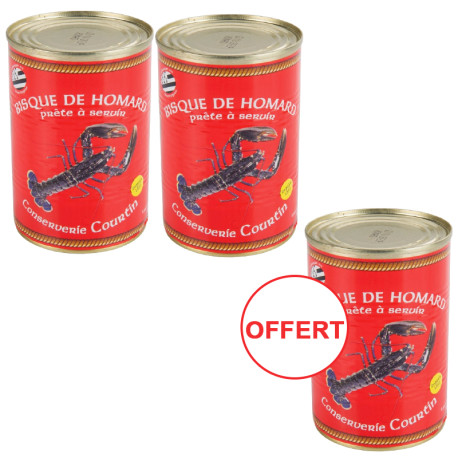 2 bisques de homard (400g) achetées la 3 ème est offerte