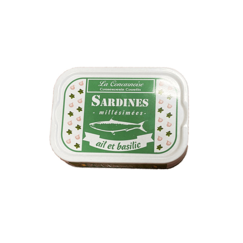 Sardines à l'ail et au basilic 115g