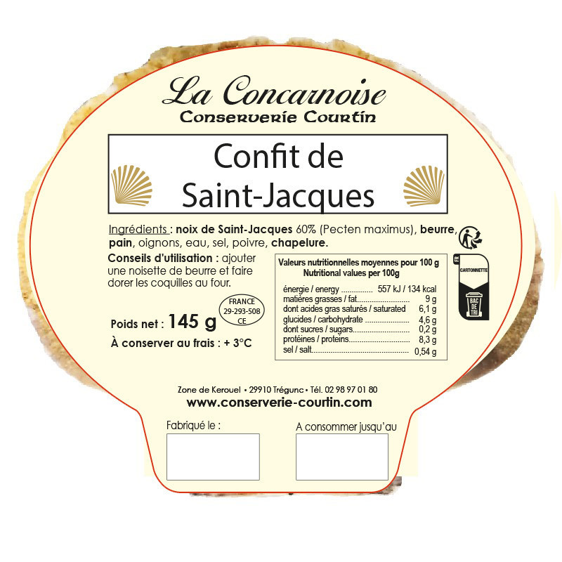 Lot de coquilles Saint-Jacques 145 g (blanc)