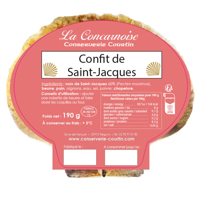 Lot de coquilles Saint-Jacques 190 g (rouge)