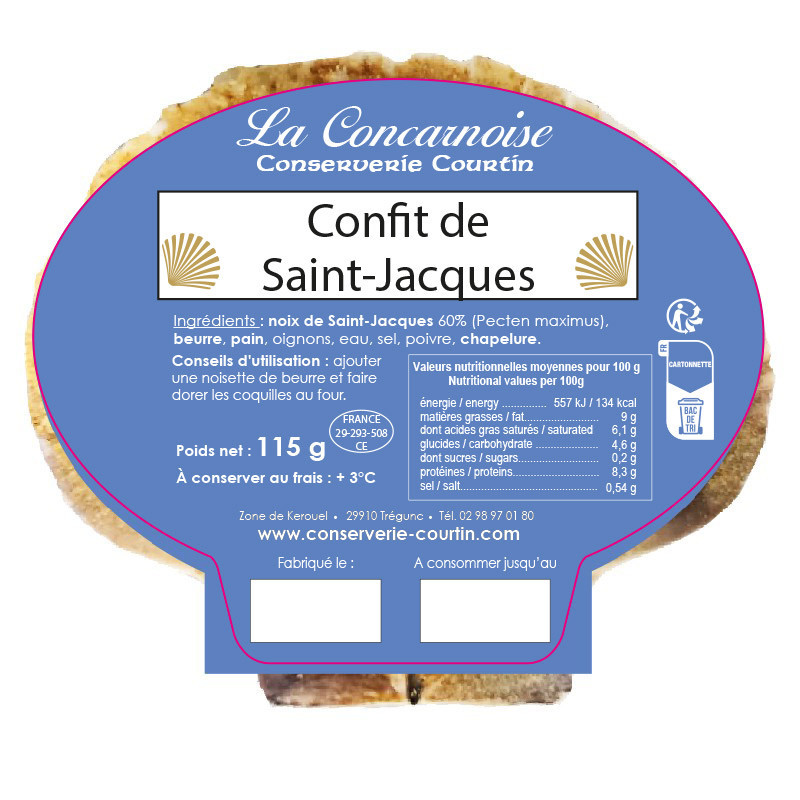 Lot de coquilles St-Jacques 115 g (bleu)